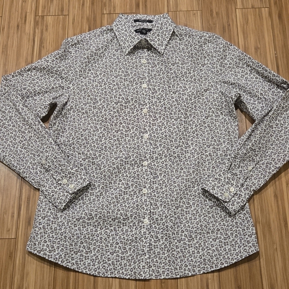 NWOT Land's End White and Black Patterned Shirt